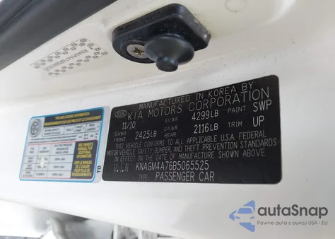 2011 Kia Optima Lx from USA, damaged, VIN KNAGM4A76B5065525